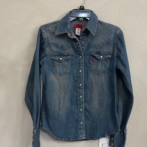 Levi's Blue Denim Long Sleeve Shirt